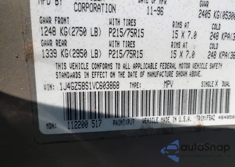 1997 Jeep Grand Cherokee Laredo/Tsi from USA, damaged, VIN 1J4GZ58S1VC603868